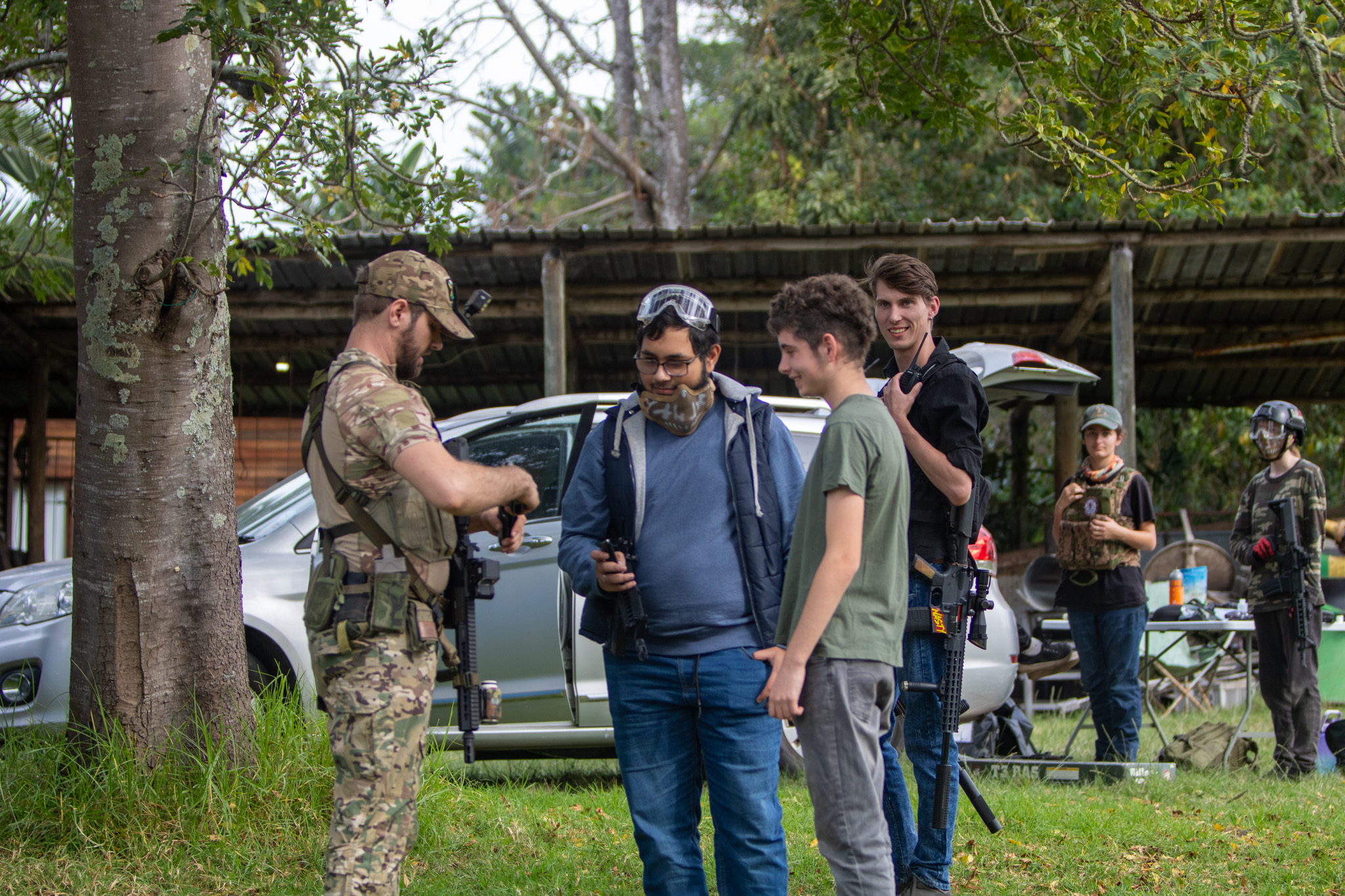 Younger Airsoft participants gathering before play